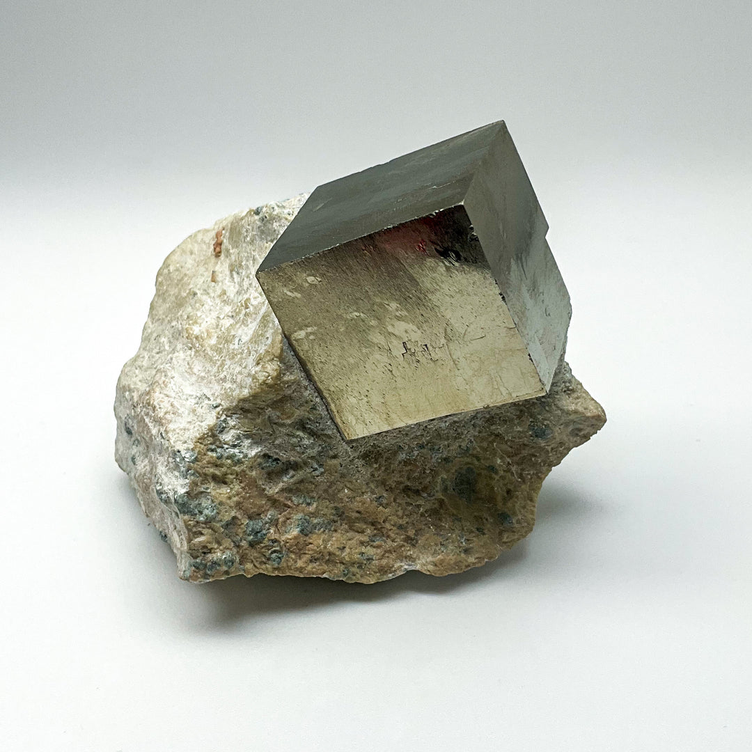 Iron Pyrite Cube in Matrix
