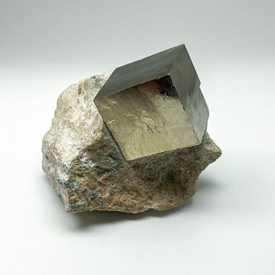 Iron Pyrite Cube in Matrix