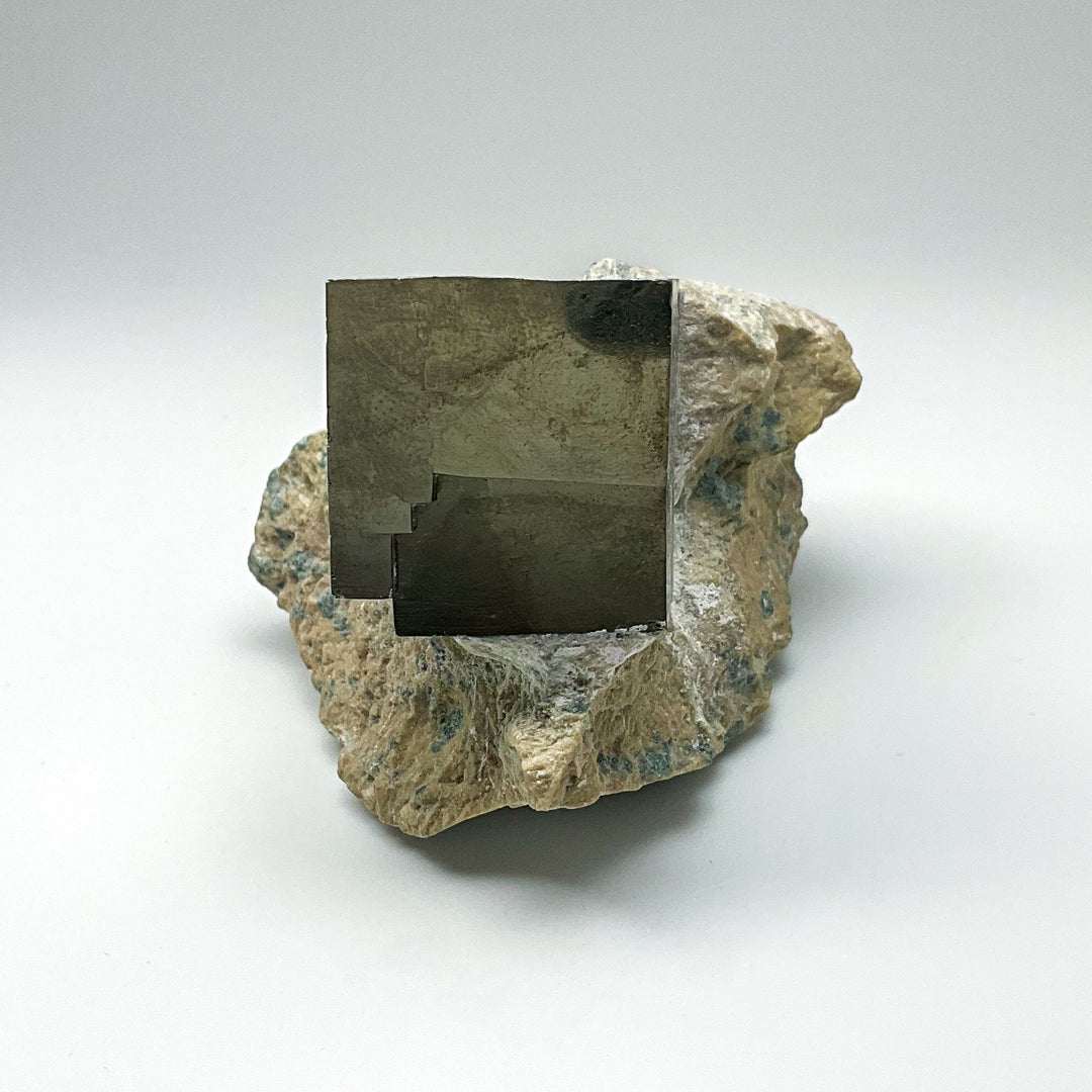 Iron Pyrite Cube in Matrix