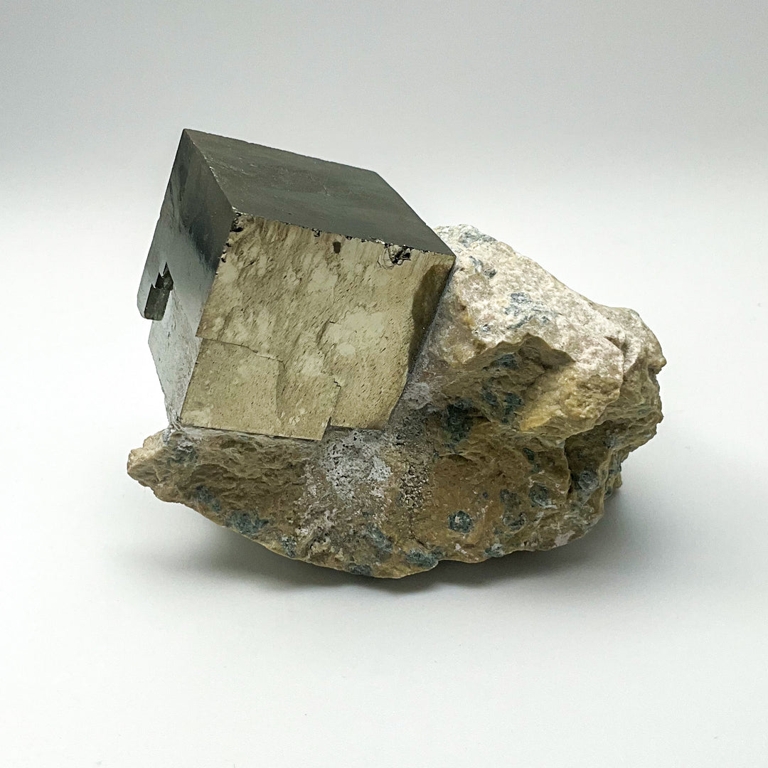Iron Pyrite Cube in Matrix