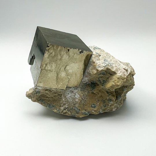 Iron Pyrite Cube in Matrix