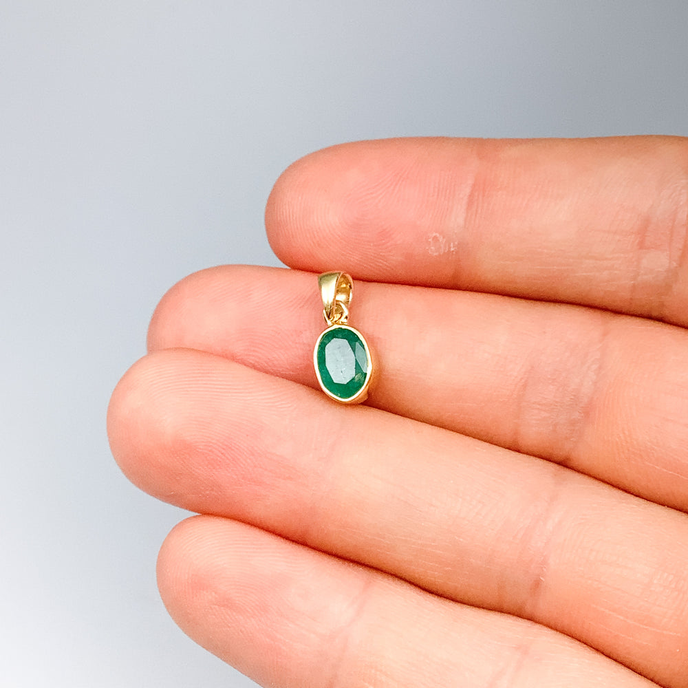 Gold Plated Emerald Pendant