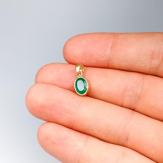 Gold Plated Emerald Pendant