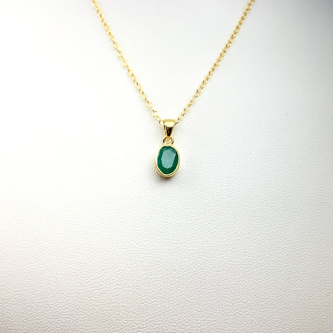 Gold Plated Emerald Pendant