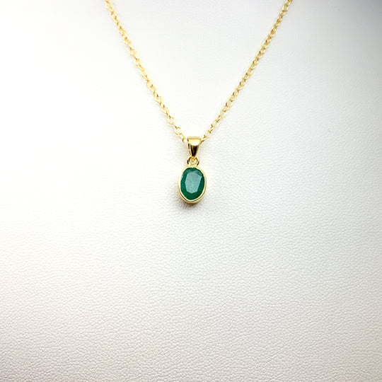 Gold Plated Emerald Pendant