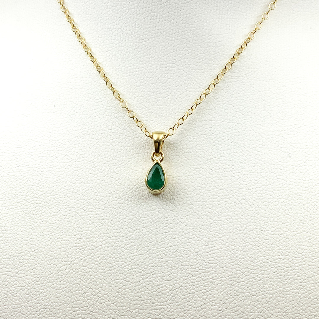 Gold Plated Emerald Pendant