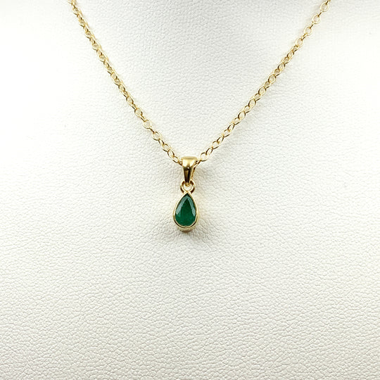 Gold Plated Emerald Pendant
