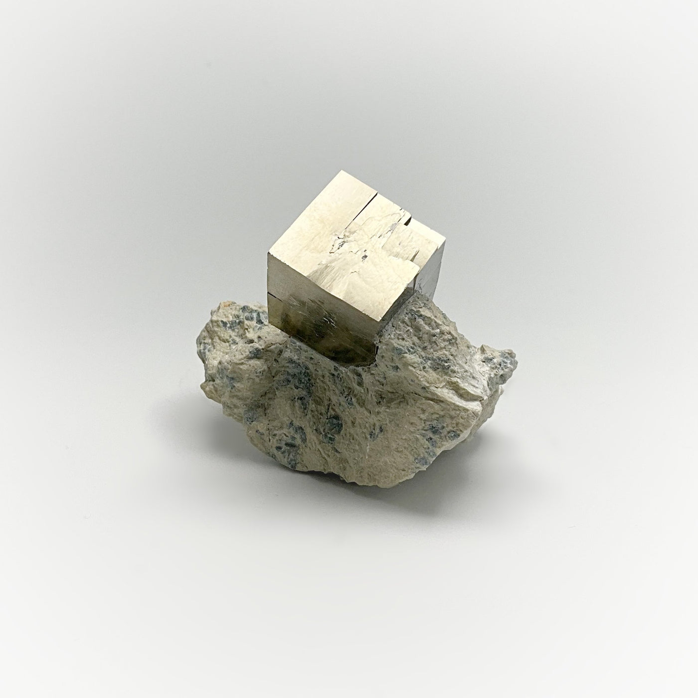 Iron Pyrite Cube in Matrix