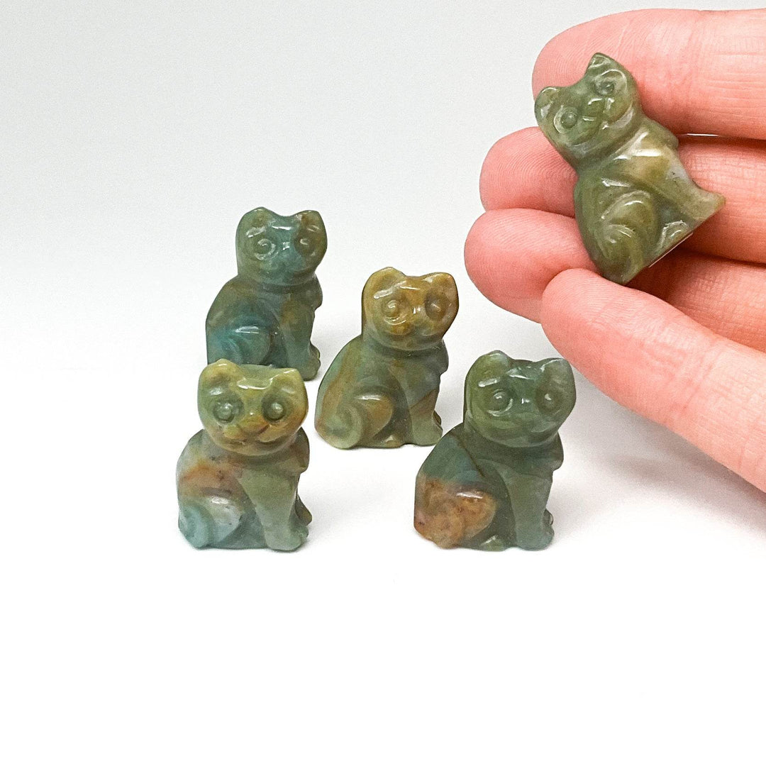 Jasper Mini Cat Carving-Rocks and Gems Canada