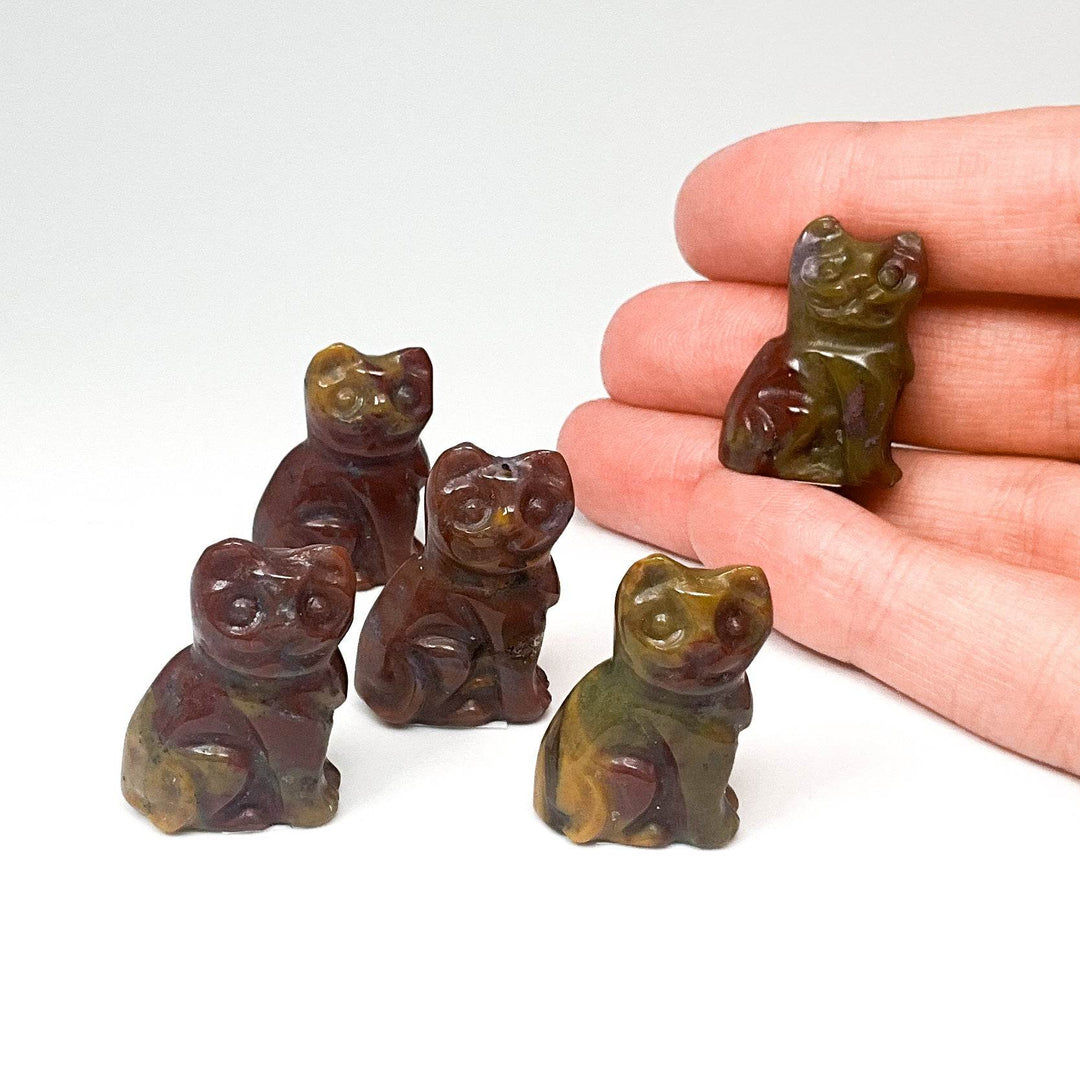 Jasper Mini Cat Carving-Rocks and Gems Canada