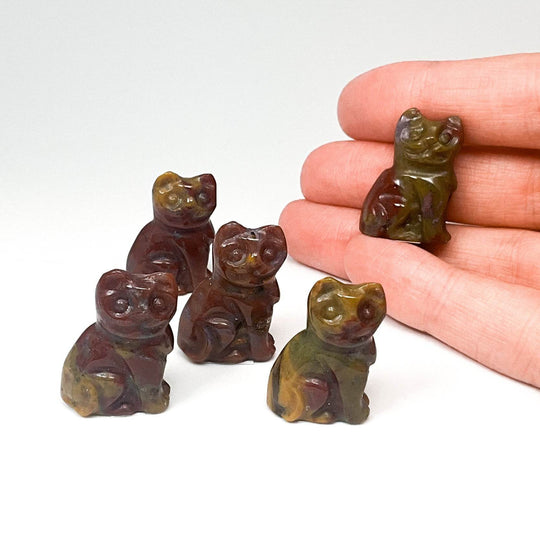 Jasper Mini Cat Carving-Rocks and Gems Canada