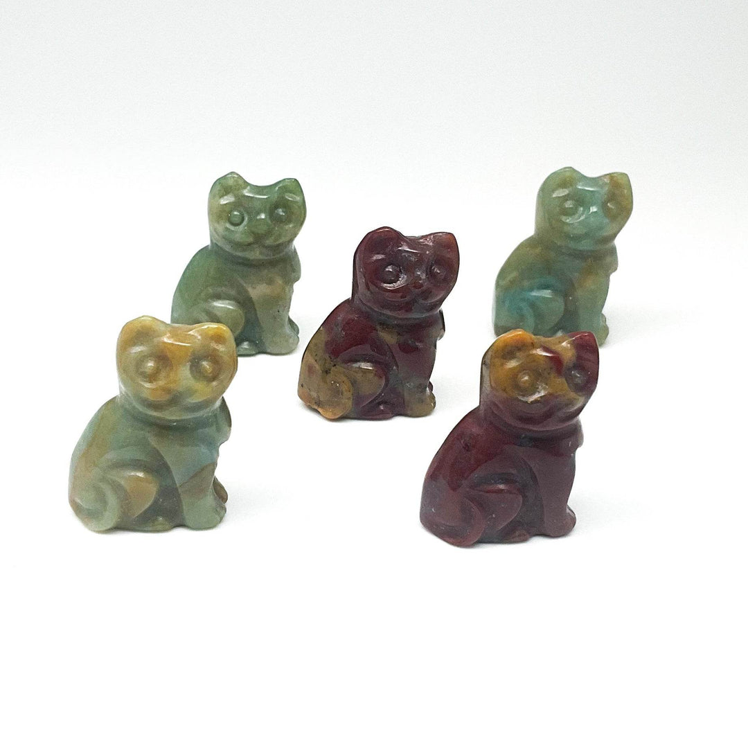 Jasper Mini Cat Carving-Rocks and Gems Canada