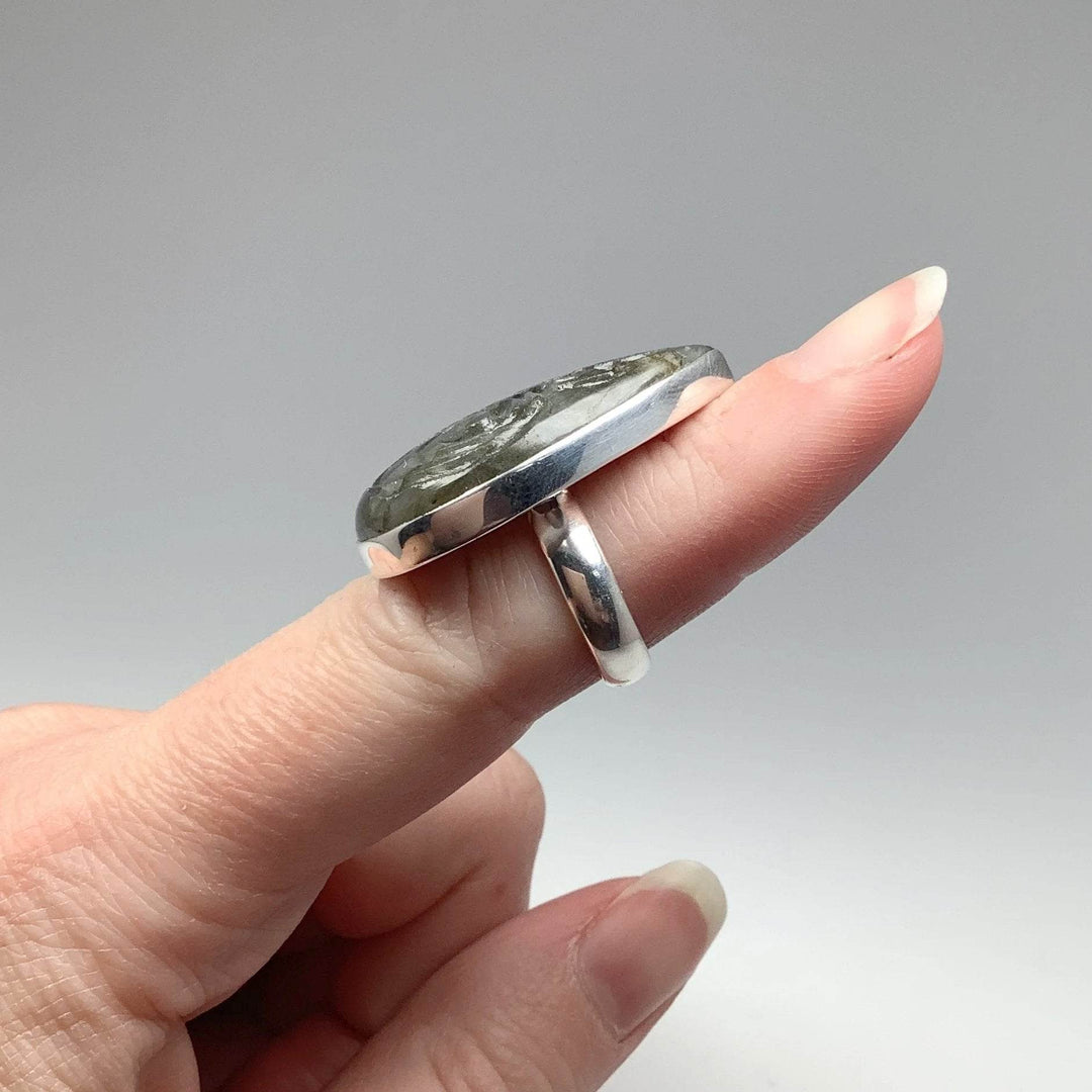 Labradorite Carved Ring-Rocks and Gems Canada