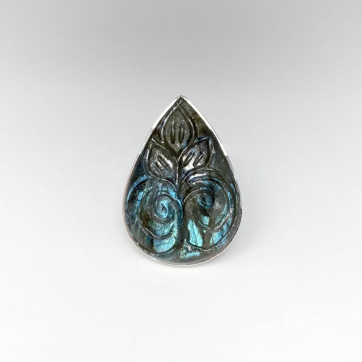 Labradorite Carved Ring-Rocks and Gems Canada