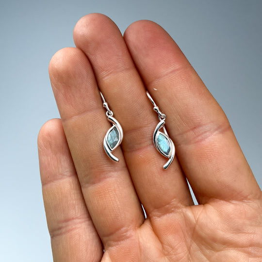 Labradorite Dangle Earrings-Rocks and Gems Canada