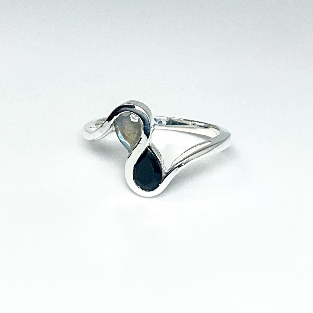 Labradorite and Black Onyx Ring-Rocks and Gems Canada