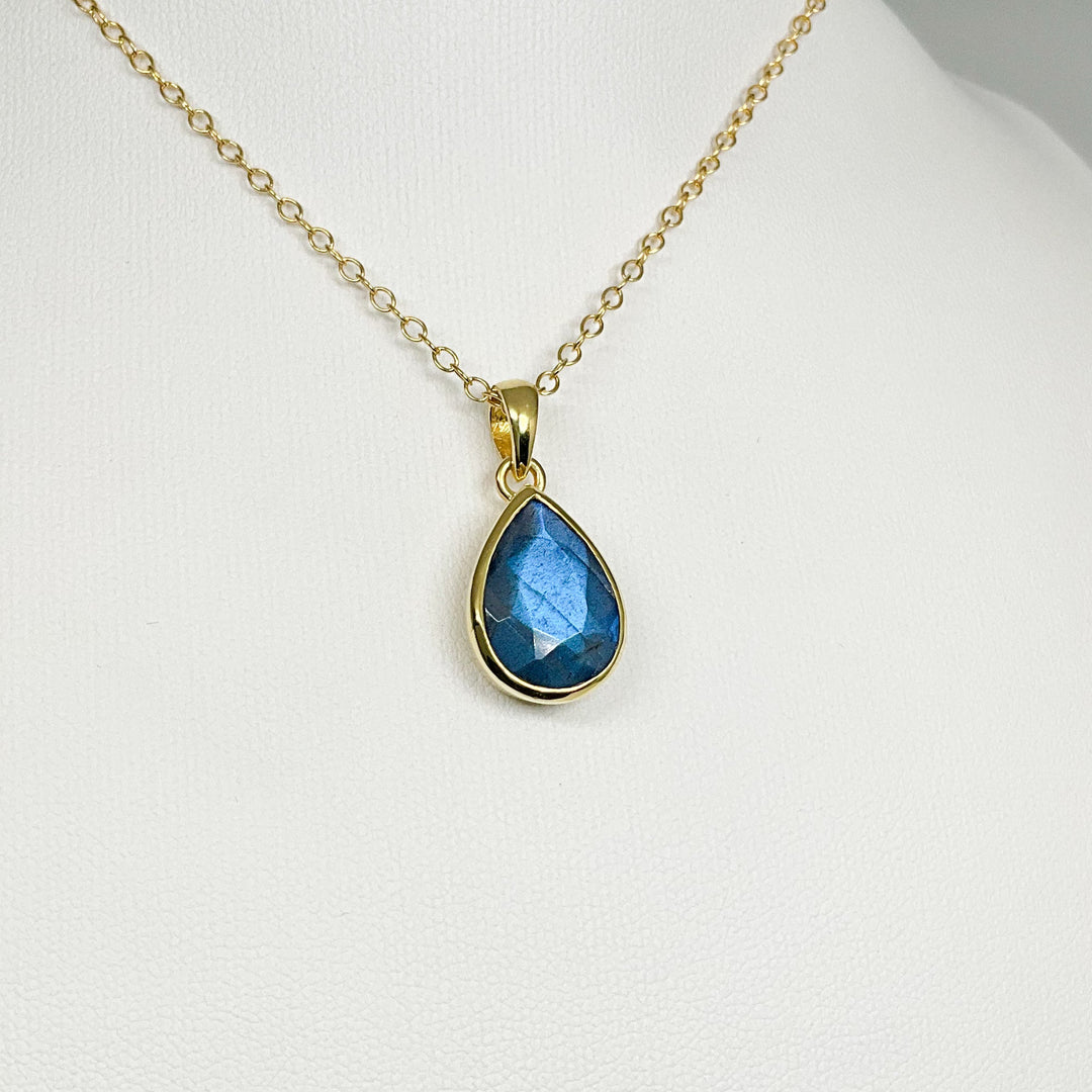 Labradorite Gold Finish Pendant
