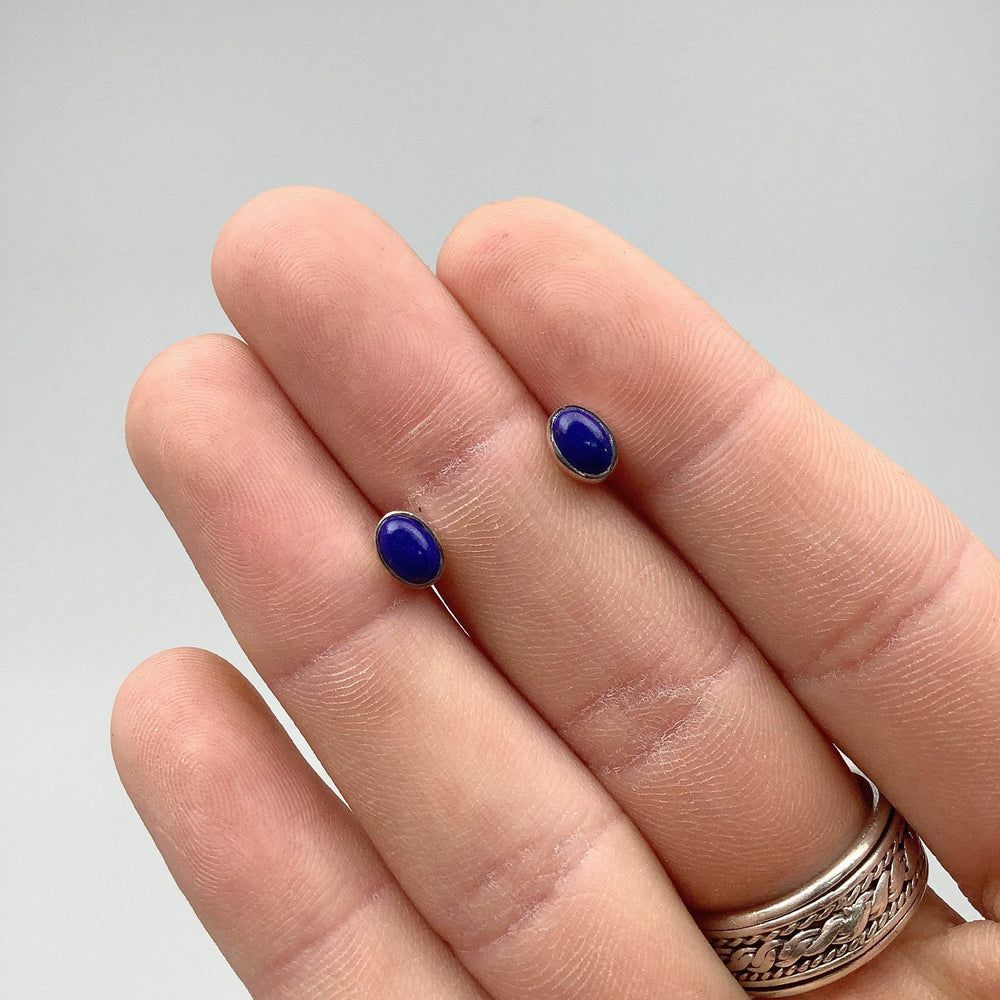 Lapis Lazuli Stud Earrings-Rocks and Gems Canada