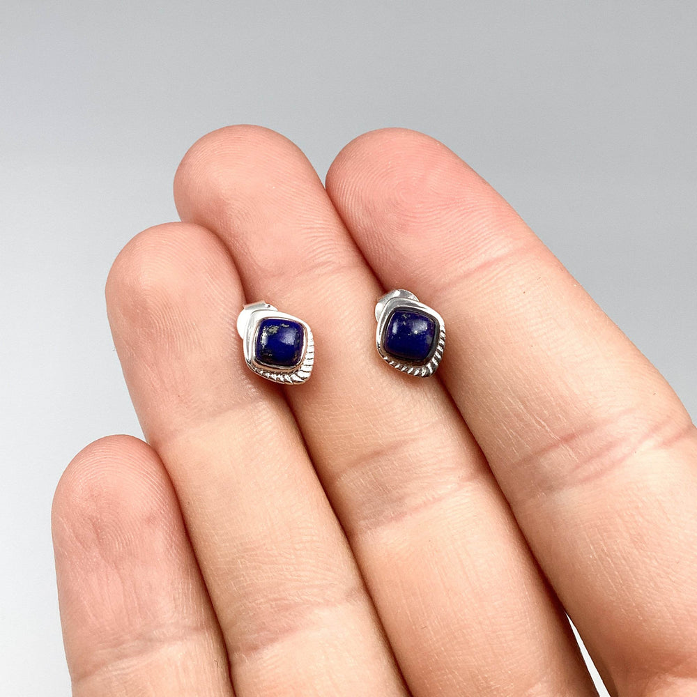 Lapis Lazuli Stud Earrings-Rocks and Gems Canada