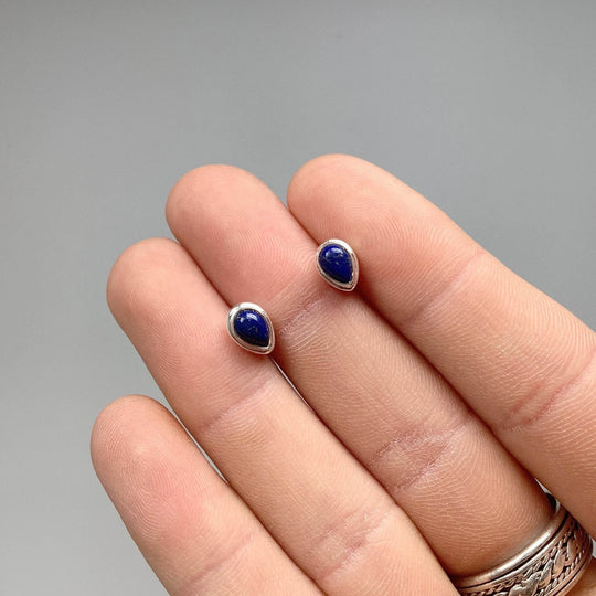Lapis Lazuli Stud Earrings-Rocks and Gems Canada