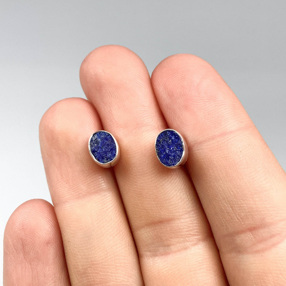 Lapis Lazuli Stud Earrings-Rocks and Gems Canada
