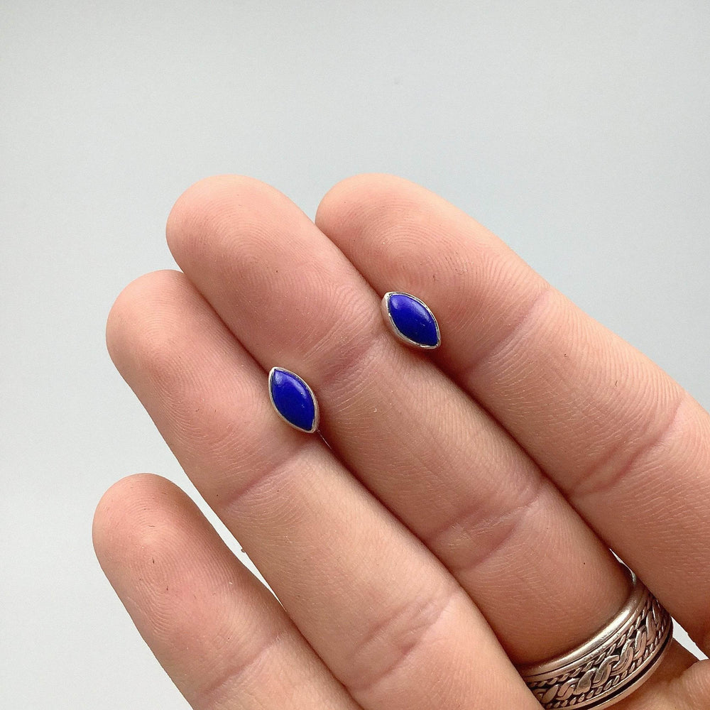 Lapis Lazuli Stud Earrings-Rocks and Gems Canada