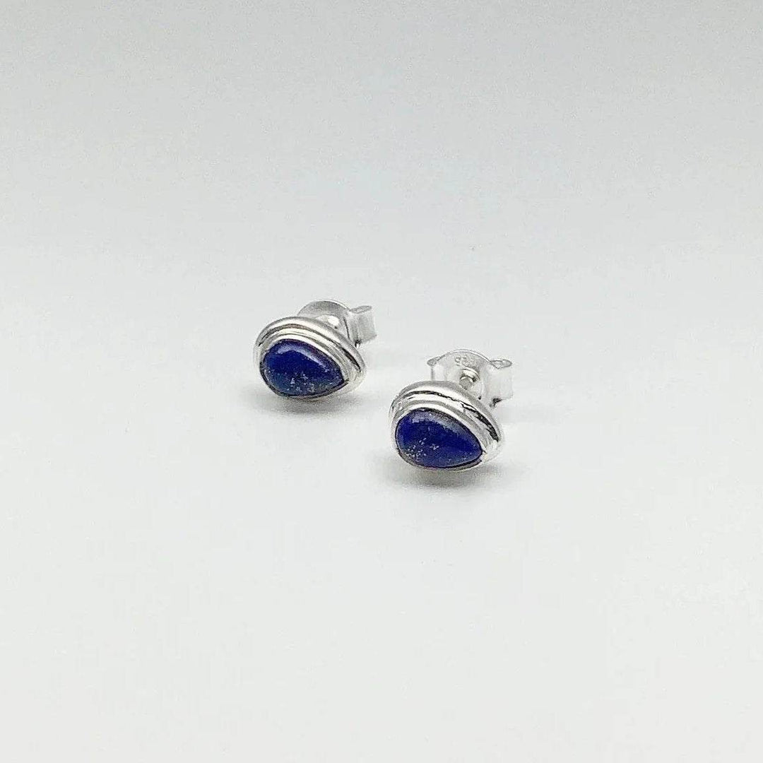 Lapis Lazuli Stud Earrings-Rocks and Gems Canada