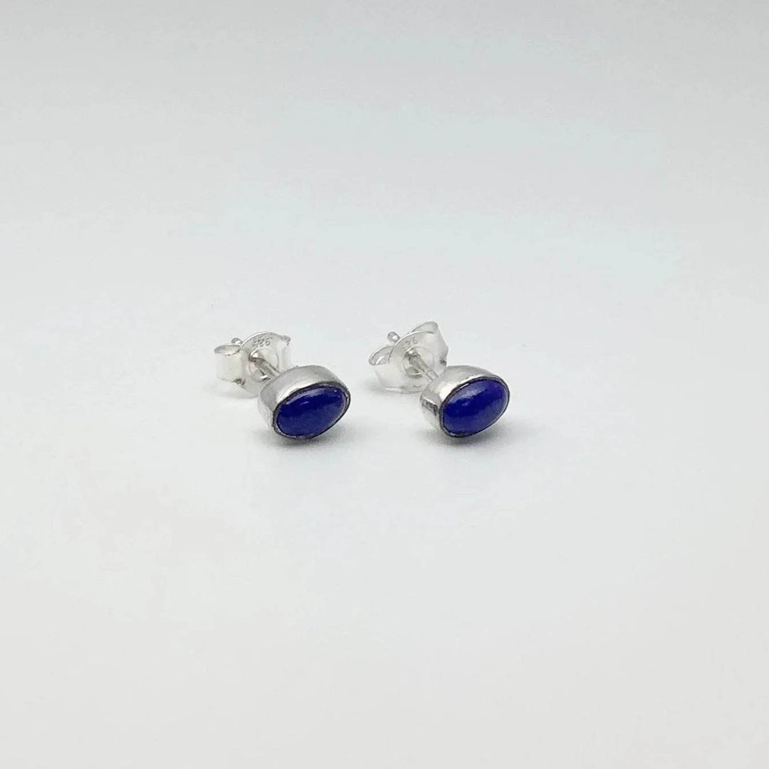 Lapis Lazuli Stud Earrings-Rocks and Gems Canada