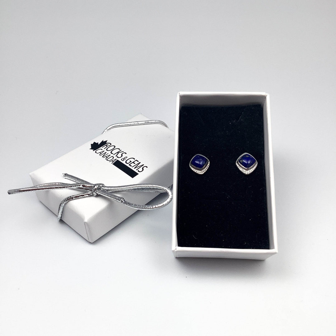 Lapis Lazuli Stud Earrings-Rocks and Gems Canada