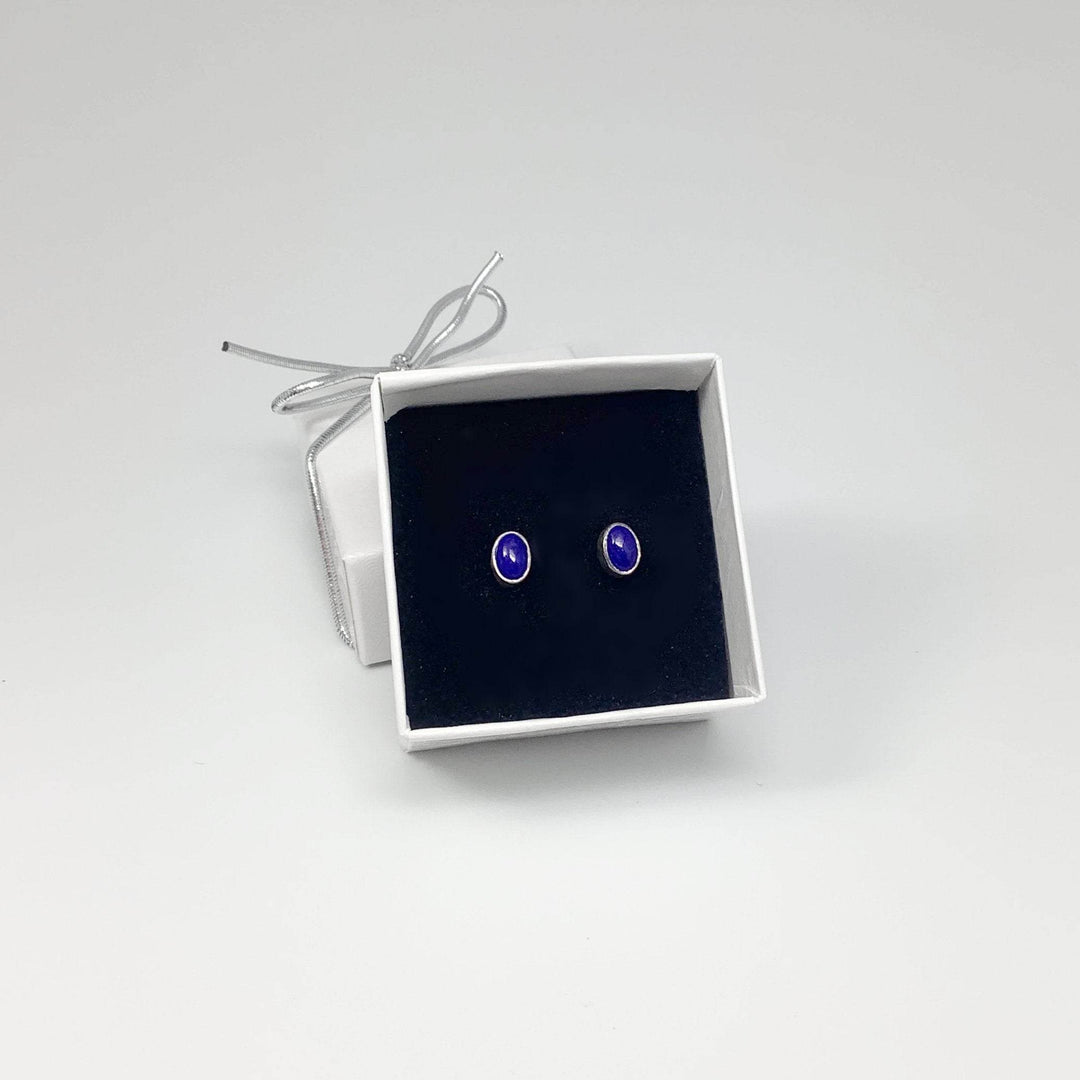 Lapis Lazuli Stud Earrings-Rocks and Gems Canada