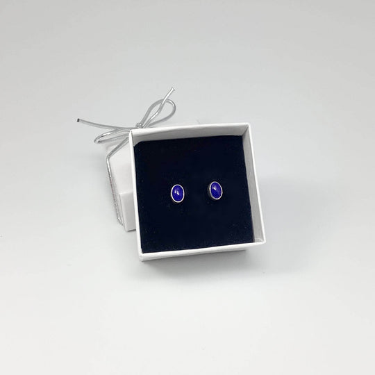 Lapis Lazuli Stud Earrings-Rocks and Gems Canada