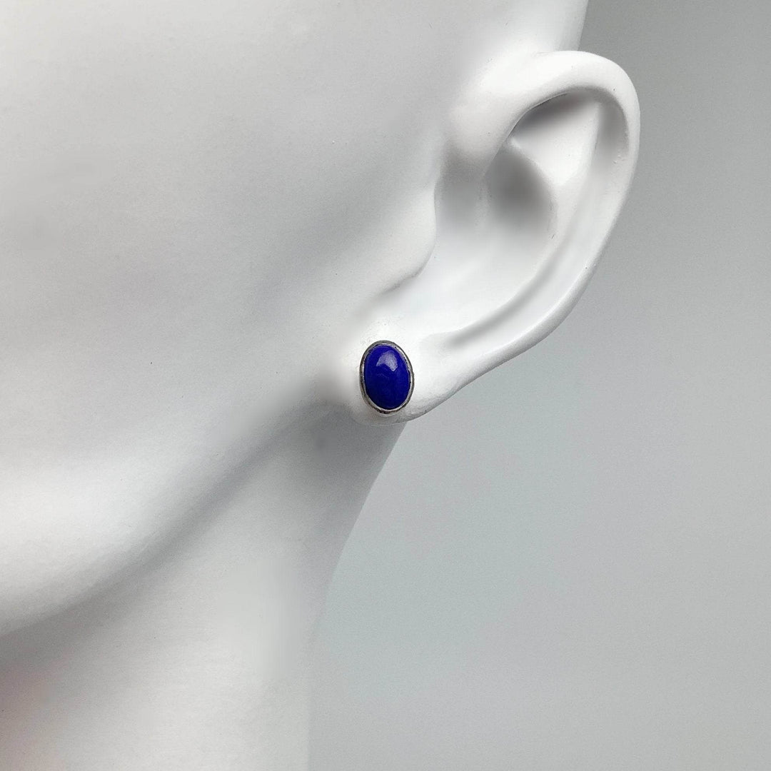 Lapis Lazuli Stud Earrings-Rocks and Gems Canada