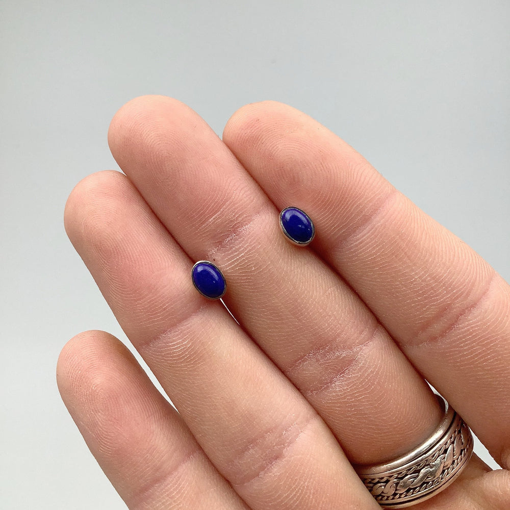 Lapis Lazuli Stud Earrings - Rocks and Gems Canada