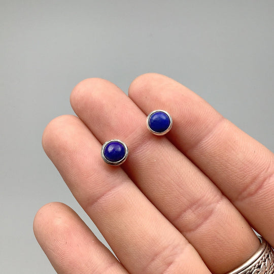Lapis Lazuli Stud Earrings - Rocks and Gems Canada