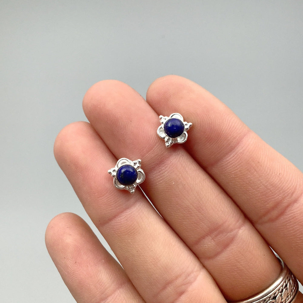Lapis Lazuli Stud Earrings - Rocks and Gems Canada