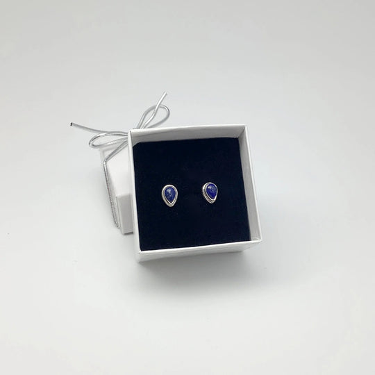 Lapis Lazuli Stud Earrings - Rocks and Gems Canada
