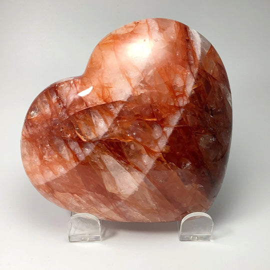 Large Red Hematoid Quartz Heart - Rocks and Gems Canada