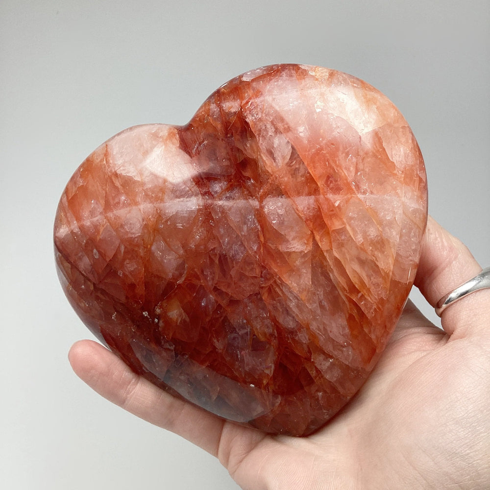 Large Red Hematoid Quartz Heart - Rocks and Gems Canada