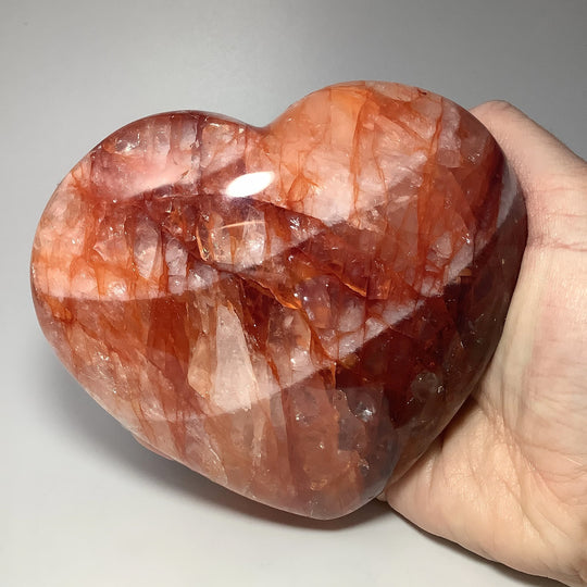 Large Red Hematoid Quartz Heart - Rocks and Gems Canada