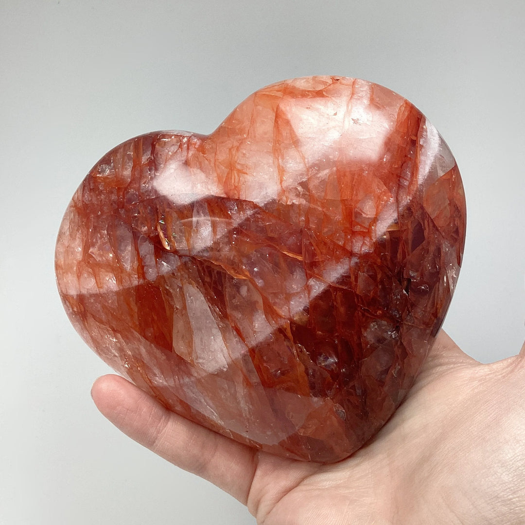Large Red Hematoid Quartz Heart - Rocks and Gems Canada