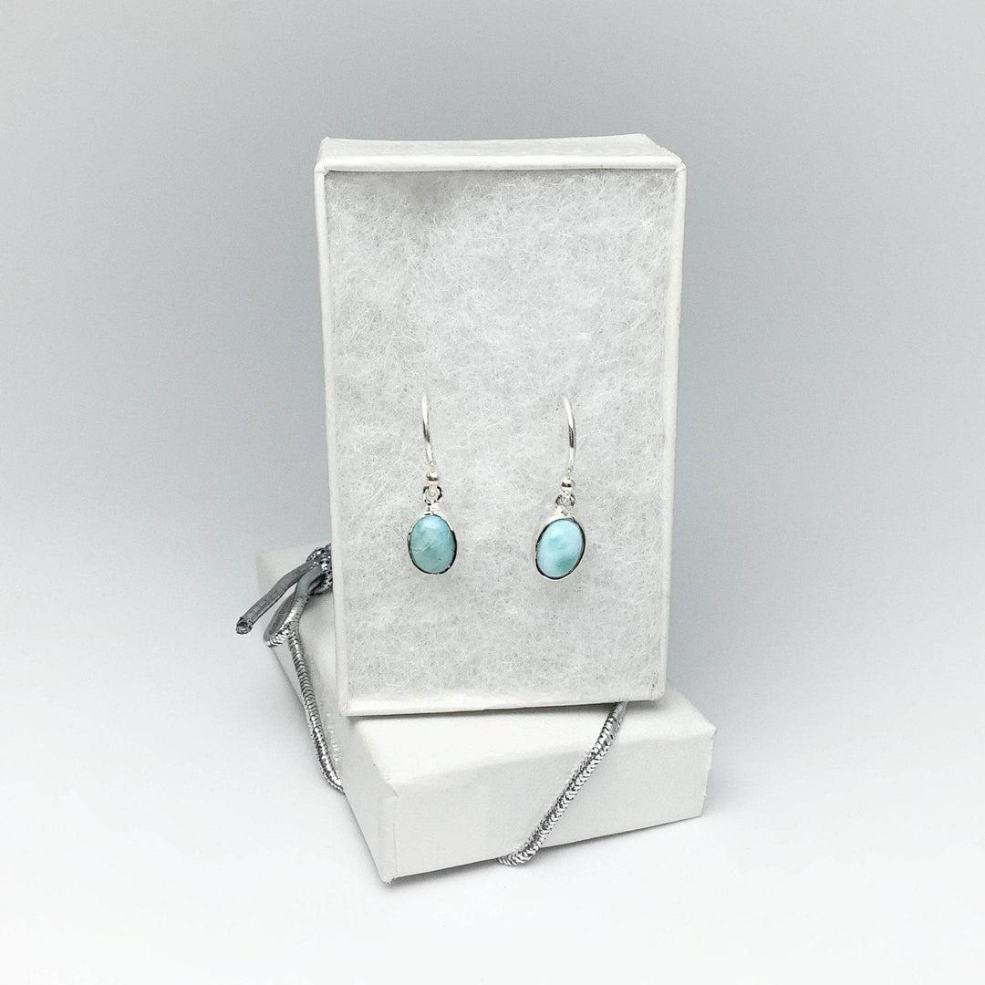 Larimar Dangle Earrings-Rocks and Gems Canada