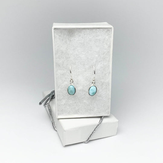 Larimar Dangle Earrings-Rocks and Gems Canada