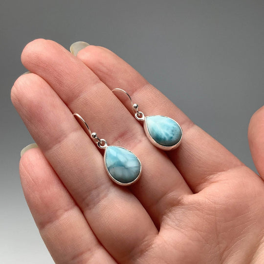 Larimar Dangle Earrings-Rocks and Gems Canada