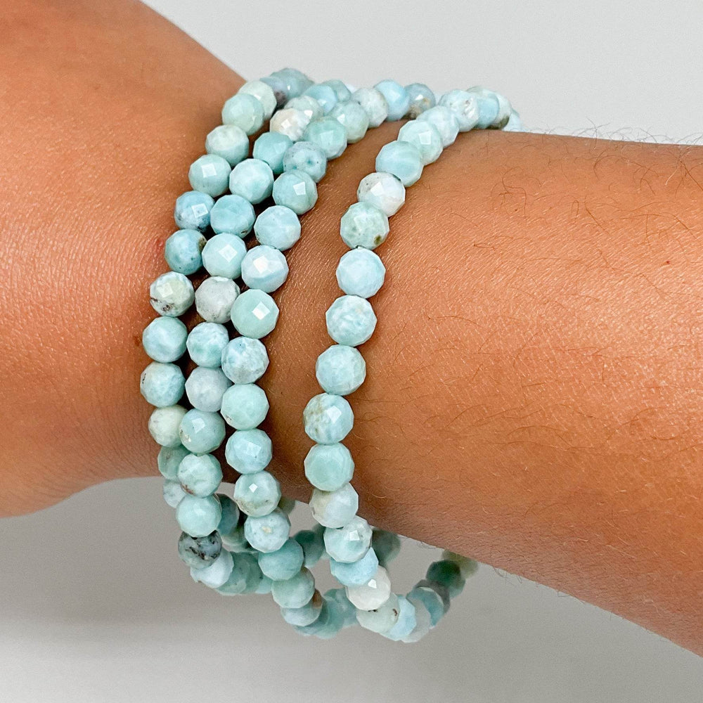 Larimar Faceted Beaded Bracelet-Rocks and Gems Canada