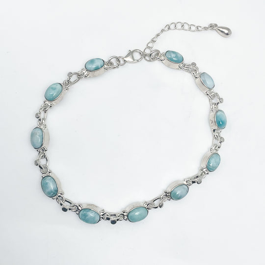 Larimar Sterling Silver Bracelet-Rocks and Gems Canada