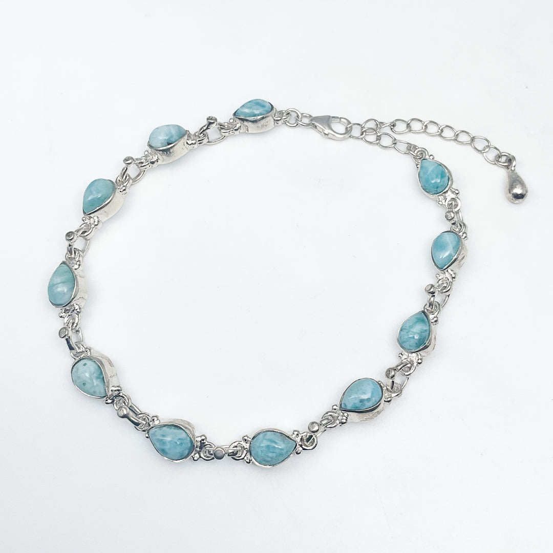Larimar Sterling Silver Bracelet-Rocks and Gems Canada