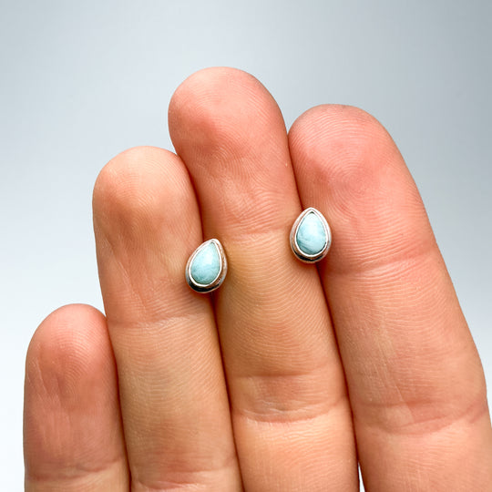 Larimar Stud Earrings-Rocks and Gems Canada
