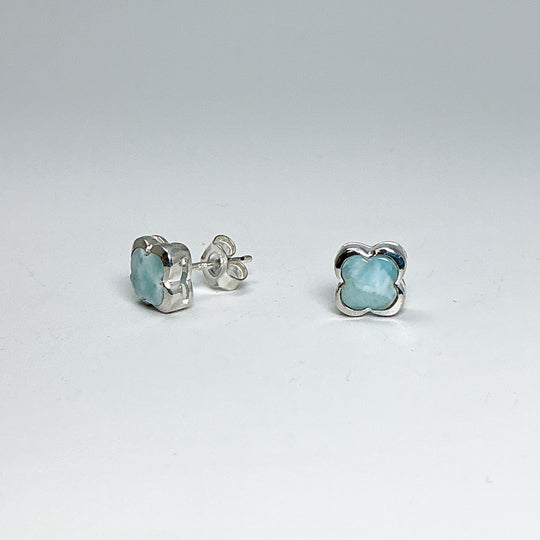 Larimar Stud Earrings-Rocks and Gems Canada