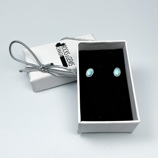 Larimar Stud Earrings-Rocks and Gems Canada