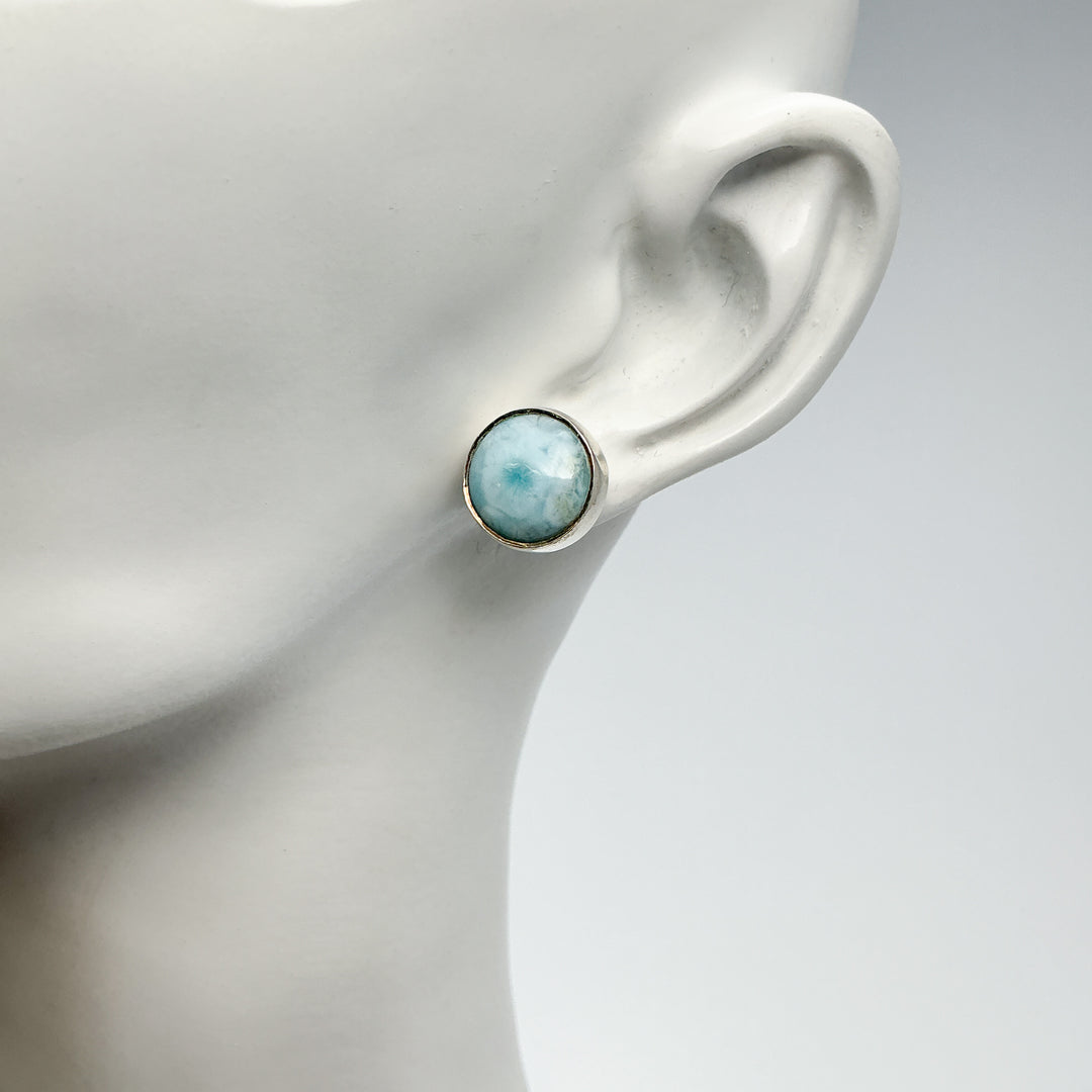Larimar Stud Earrings-Rocks and Gems Canada